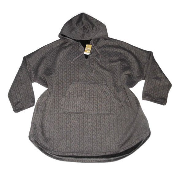 Suzanne Betro Tops - New Suzanne Betro Hoodie Gray Quilted Tunic 4X